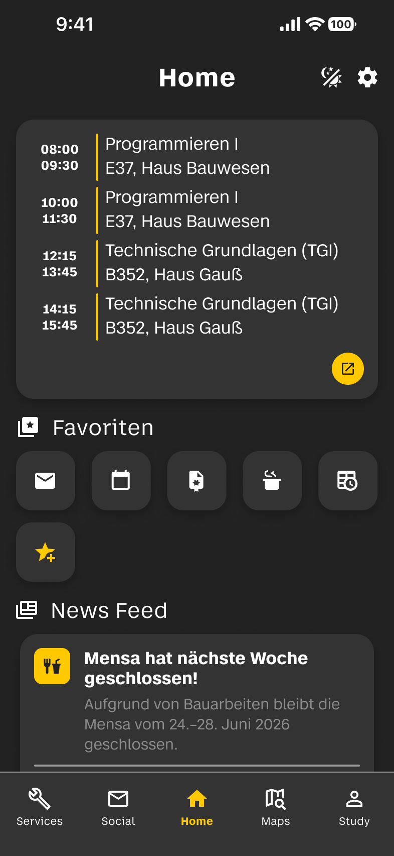 Dashboard als explorierte Dark-Mode-Variante.